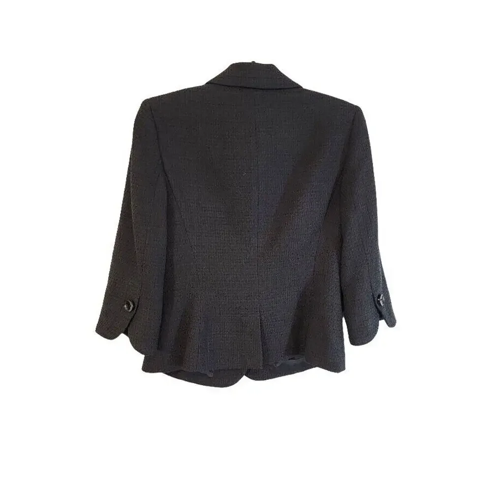 Dana Buchman Black Blazer Women's Sz 4P‎ Qtr Sleeve Lined Sport Coat - Picture 3 of 12